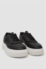 Кеди жіночі, колір чорно-білий, верх - екошкіра, арт. 59-898